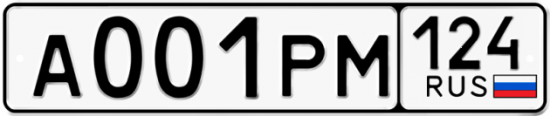 Автомобильный номер А001РМ 124