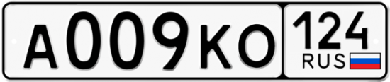 Автомобильный номер А009КО 124