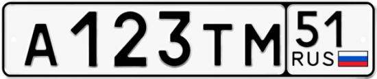Автомобильный номер А123ТМ 51