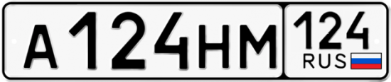 Автомобильный номер А124НМ 124