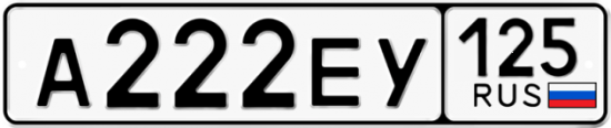 Автомобильный номер А222ЕУ 125