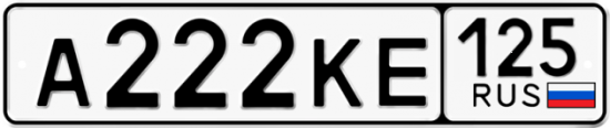Автомобильный номер А222КЕ 125