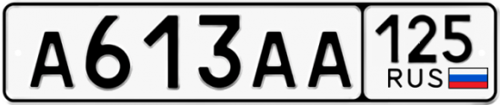 Автомобильный номер А613АА 125