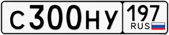 Автомобильный номер С300НУ 197