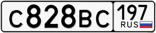 Автомобильный номер С828ВС 197