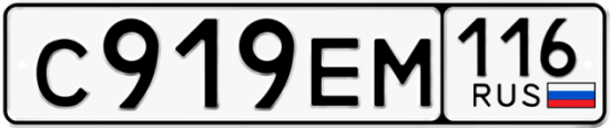 Автомобильный номер С919ЕМ 116