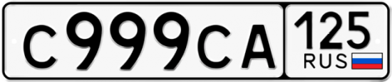 Автомобильный номер С999СА 125