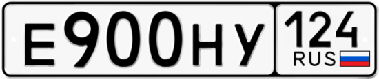 Автомобильный номер Е900НУ 124