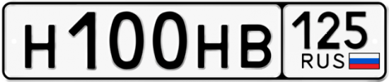 Автомобильный номер Н100НВ 125