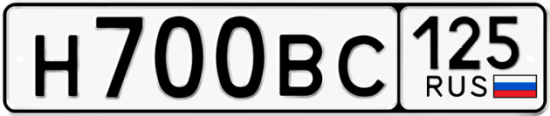Автомобильный номер Н700ВС 125