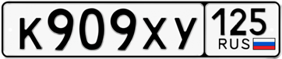 Автомобильный номер К909ХУ 125