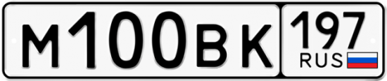 Автомобильный номер М100ВК 197