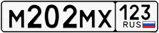 Автомобильный номер М202МХ 123