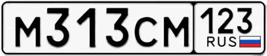 Автомобильный номер М313СМ 123