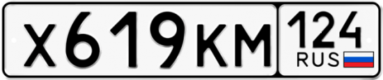 Автомобильный номер Х619КМ 124