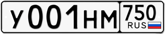 Автомобильный номер У001НМ 750