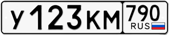 Автомобильный номер У123КМ 790