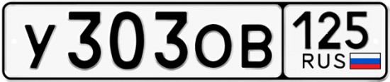 Автомобильный номер У303ОВ 125