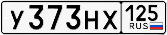 Автомобильный номер У373НХ 125