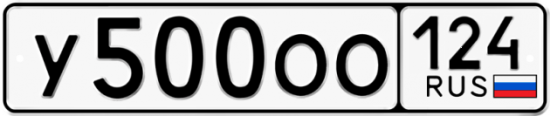Автомобильный номер У500ОО 124