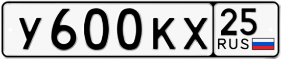 Автомобильный номер У600КХ 25