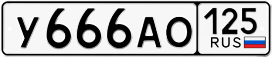 Автомобильный номер У666АО 125