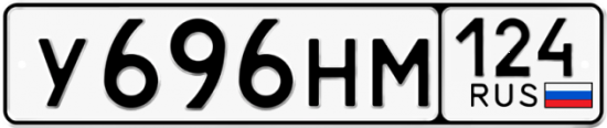 Автомобильный номер У696НМ 124